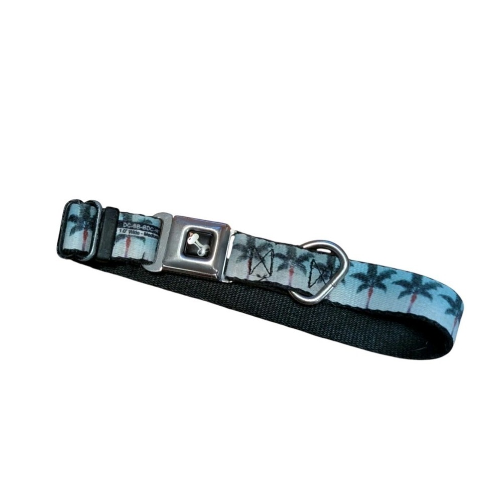 Buckle Down Dog Collar Palm Trees Size Medium Tropical
